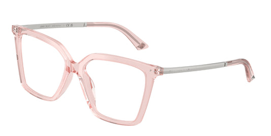 Jimmy Choo JC3054 Cat Eye Eyeglasses in Transparent Pink, front view