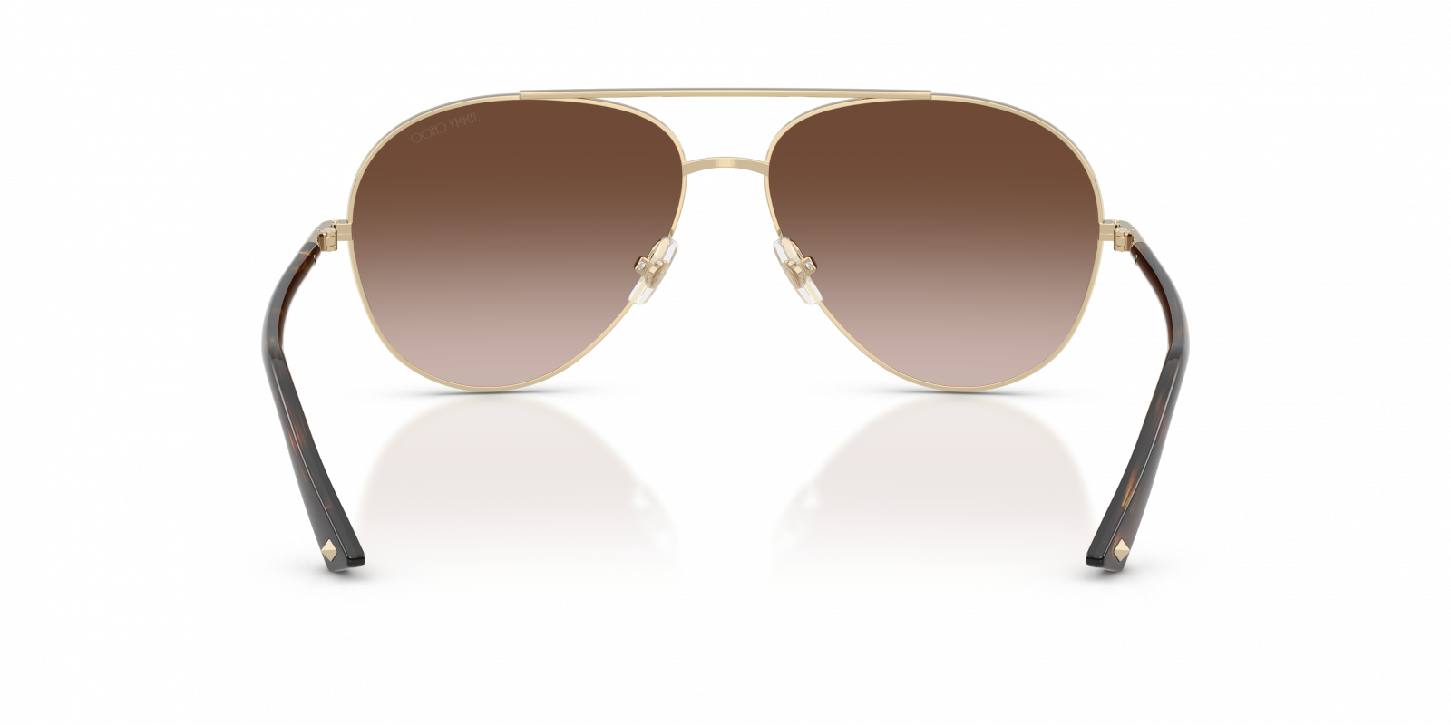 Jimmy Choo JC4026/S Aviator Sunglasses in Brown Gradient Pale Gold, side view