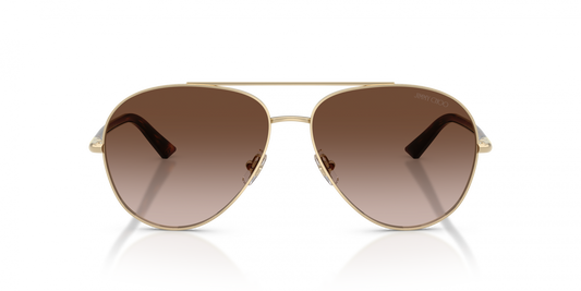 Jimmy Choo JC4026/S Aviator Sunglasses in Brown Gradient Pale Gold, detail view
