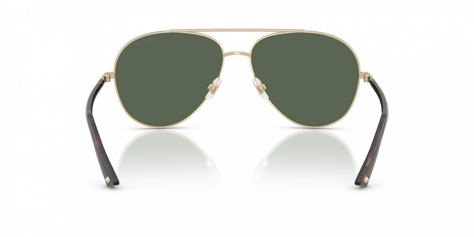 Jimmy Choo JC4026/S Aviator Sunglasses in Dark Green Pale Gold, side view