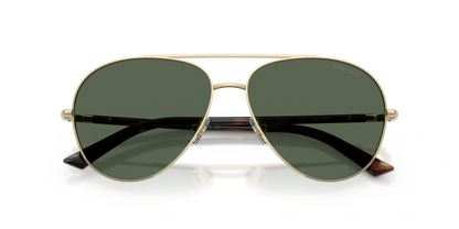 Jimmy Choo JC4026/S Aviator Sunglasses in Dark Green Pale Gold, angle view