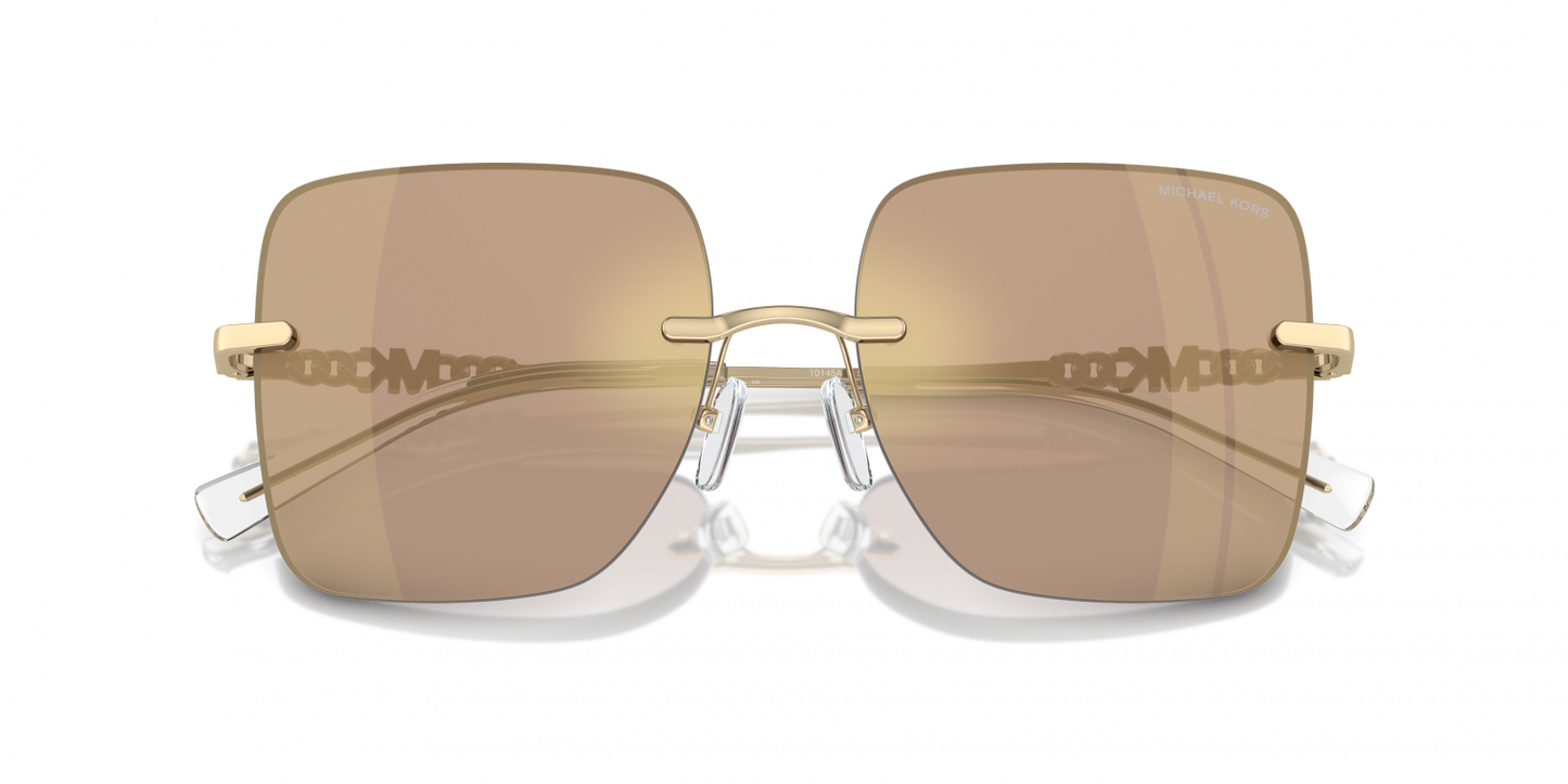 Michael Kors MK1150/S Square Sunglasses in Brown Mirror / Gold, angle view