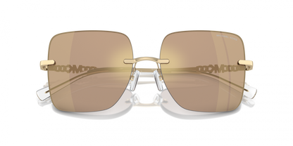 Michael Kors MK1150/S Square Sunglasses in Brown Mirror / Gold, angle view