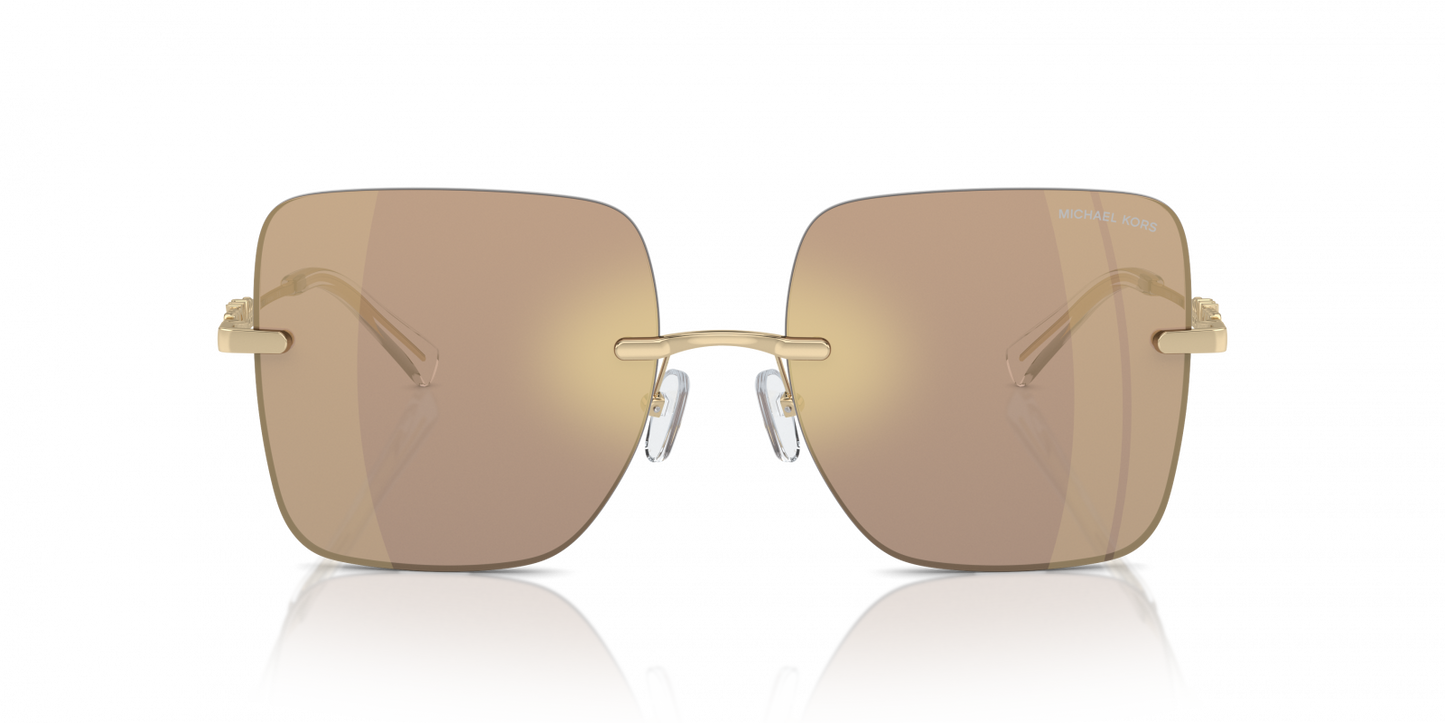 Michael Kors MK1150/S Square Sunglasses in Brown Mirror / Gold, back view