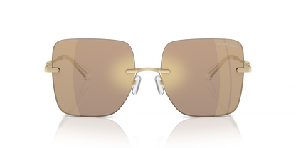 Michael Kors MK1150/S Square Sunglasses in Brown Mirror / Gold, back view