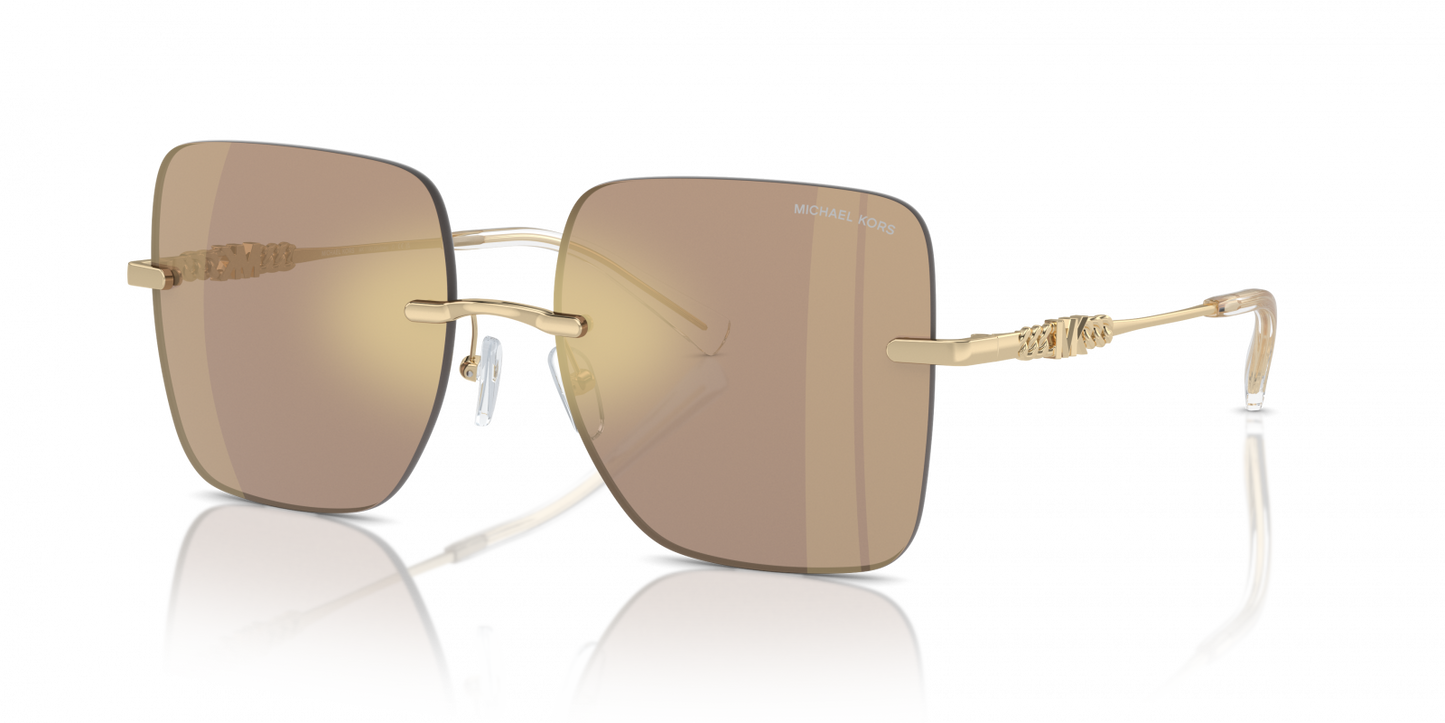 Michael Kors MK1150/S Square Sunglasses in Brown Mirror / Gold, detail view