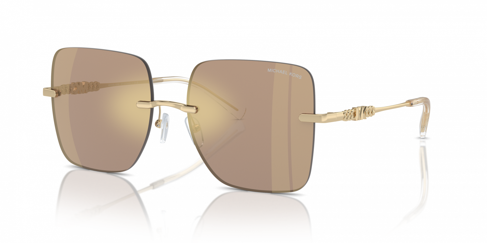 Michael Kors MK1150/S Square Sunglasses in Brown Mirror / Gold, detail view