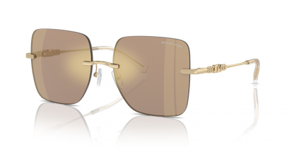 Michael Kors MK1150/S Square Sunglasses in Brown Mirror / Gold, detail view