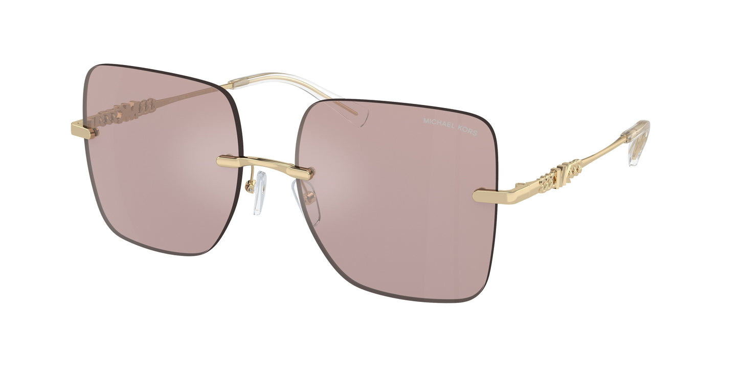 Michael Kors MK1150/S Square Sunglasses in Pink Solid Back Mirror / Gold, front view