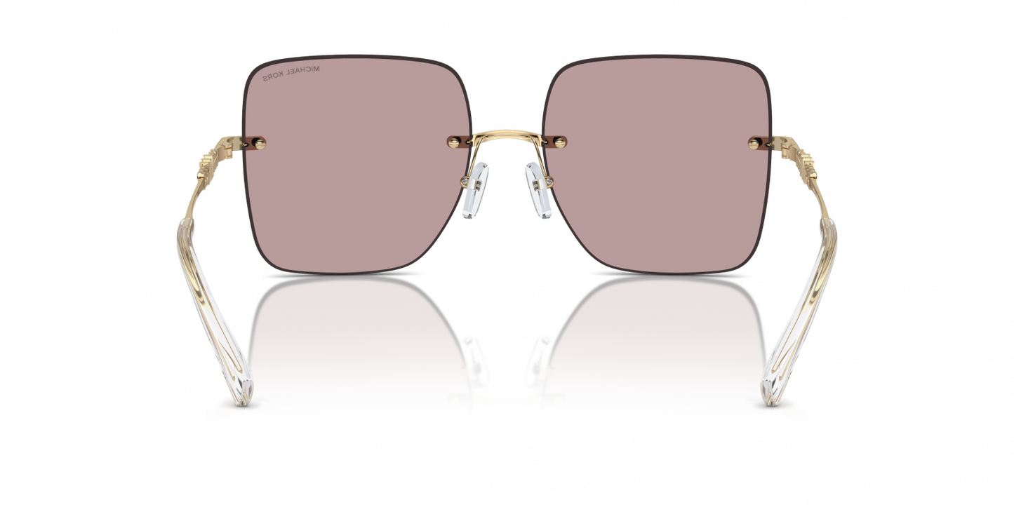 Michael Kors MK1150/S Square Sunglasses in Pink Solid Back Mirror / Gold, side view