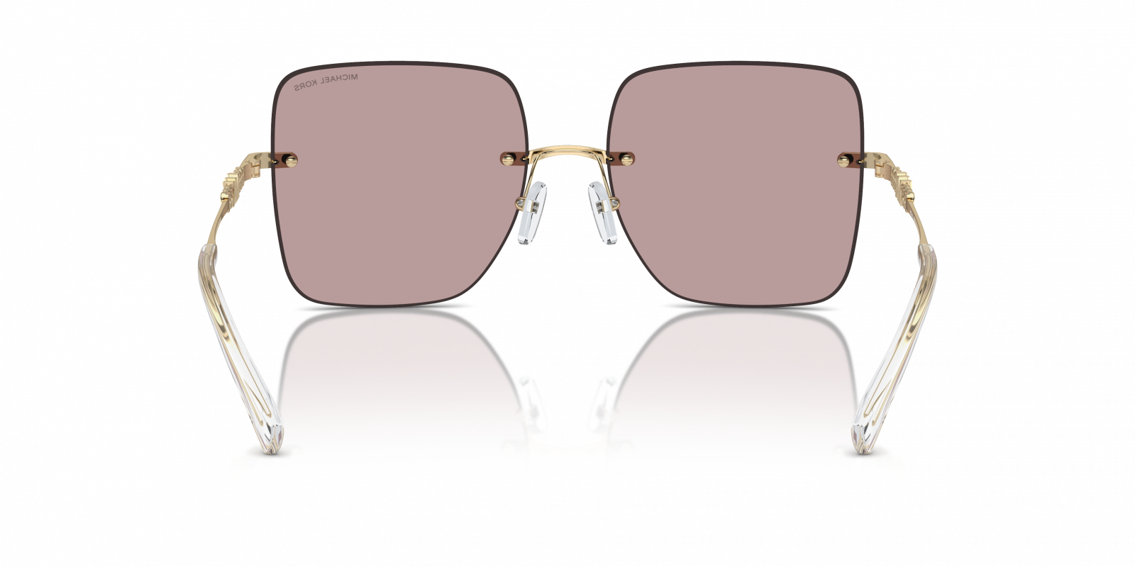 Michael Kors MK1150/S Square Sunglasses in Pink Solid Back Mirror / Gold, side view