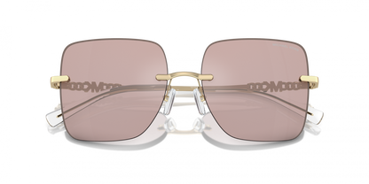 Michael Kors MK1150/S Square Sunglasses in Pink Solid Back Mirror / Gold, angle view