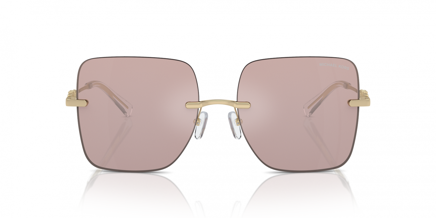 Michael Kors MK1150/S Square Sunglasses in Pink Solid Back Mirror / Gold, back view