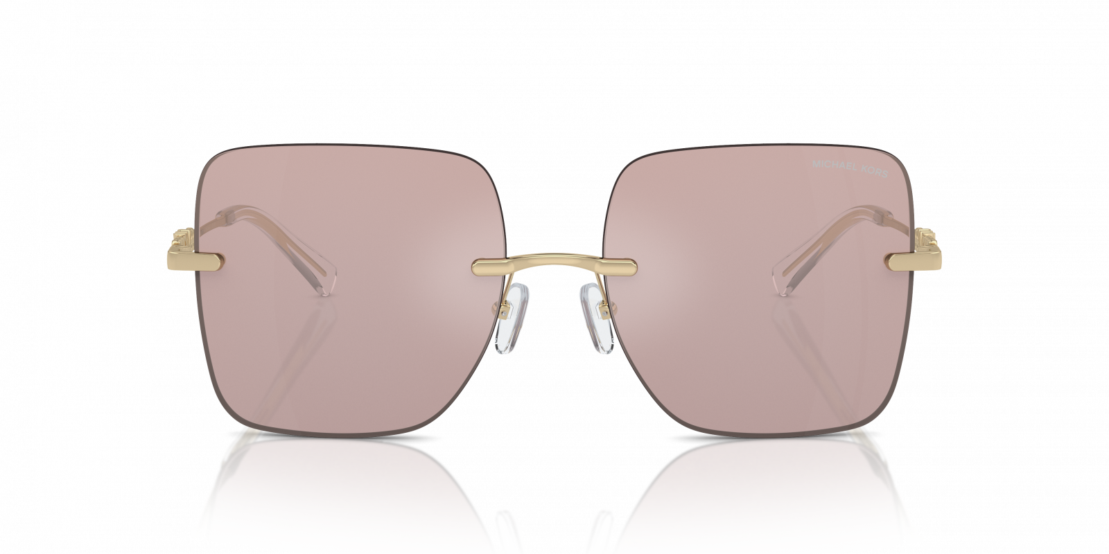 Michael Kors MK1150/S Square Sunglasses in Pink Solid Back Mirror / Gold, back view
