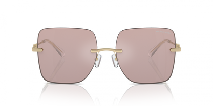 Michael Kors MK1150/S Square Sunglasses in Pink Solid Back Mirror / Gold, back view