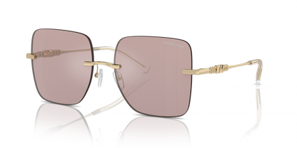 Michael Kors MK1150/S Square Sunglasses in Pink Solid Back Mirror / Gold, detail view