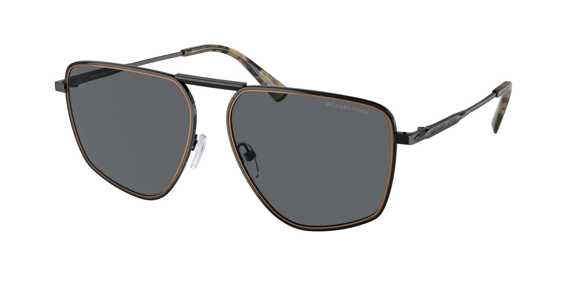 Michael Kors MK1153/S Aviator Sunglasses in Dark Grey Solid / Shiny Black, front view