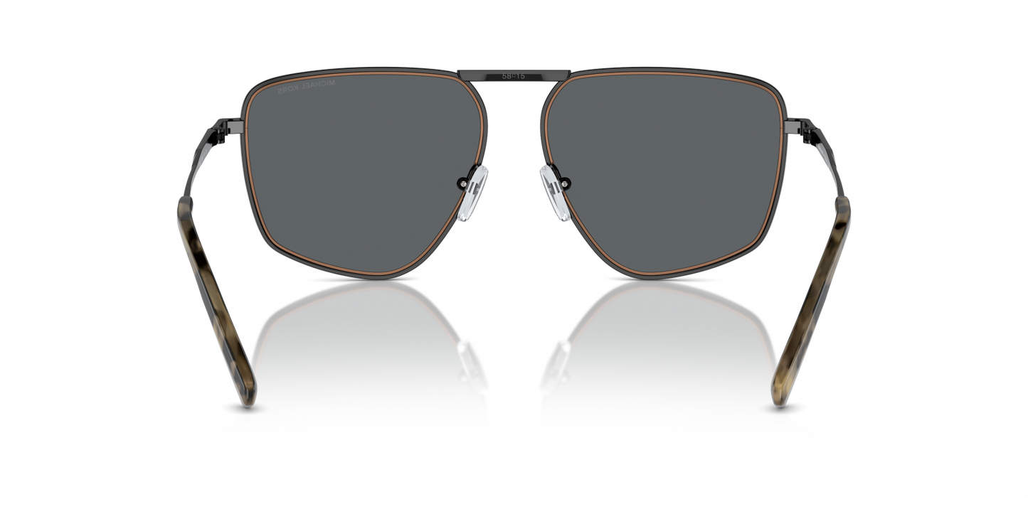 Michael Kors MK1153/S Aviator Sunglasses in Dark Grey Solid / Shiny Black, side view