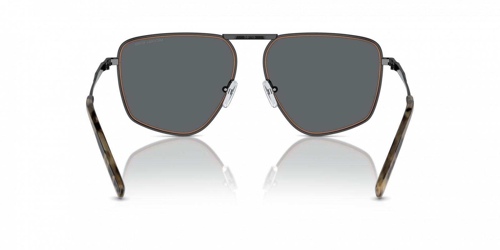Michael Kors MK1153/S Aviator Sunglasses in Dark Grey Solid / Shiny Black, side view