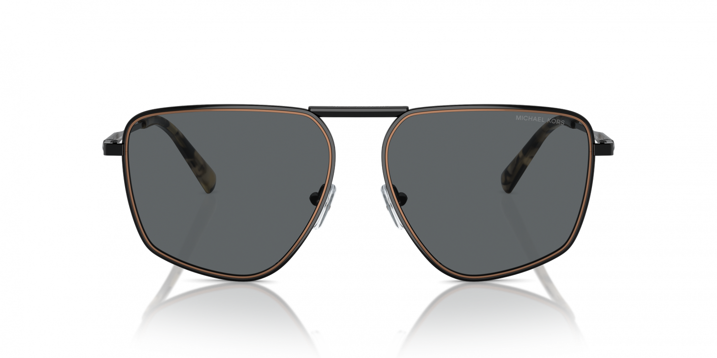 Michael Kors MK1153/S Aviator Sunglasses in Dark Grey Solid / Shiny Black, back view