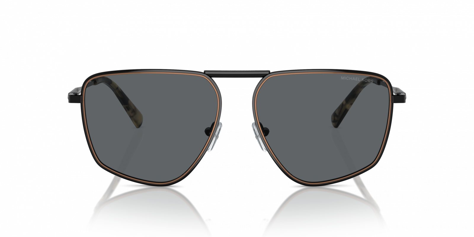 Michael Kors MK1153/S Aviator Sunglasses in Dark Grey Solid / Shiny Black, back view
