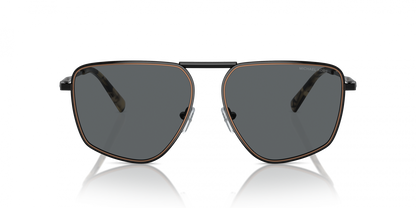 Michael Kors MK1153/S Aviator Sunglasses in Dark Grey Solid / Shiny Black, back view