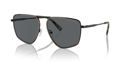 Michael Kors MK1153/S Aviator Sunglasses in Dark Grey Solid / Shiny Black, detail view
