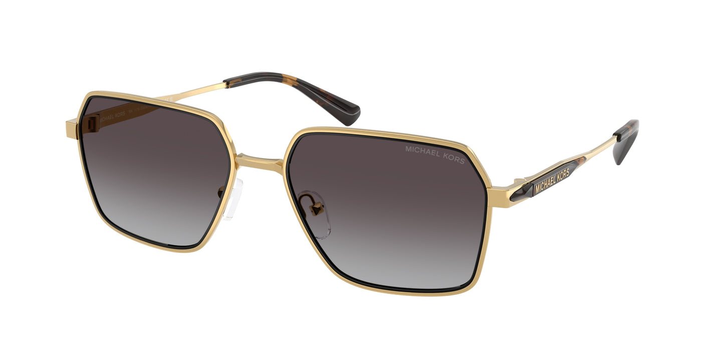 Michael Kors MK1176/S Square Sunglasses in Dark Grey Gradient / Shiny Yellow Gold, front view