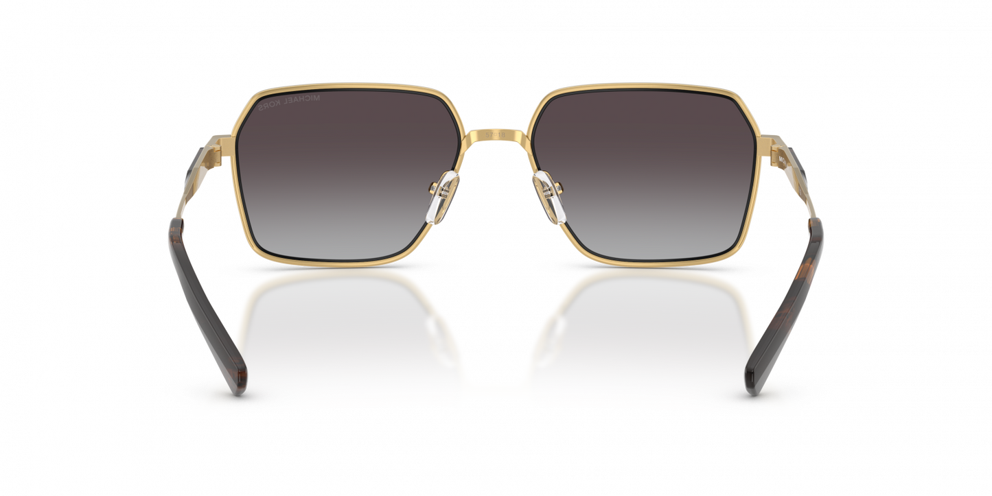 Michael Kors MK1176/S Square Sunglasses in Dark Grey Gradient / Shiny Yellow Gold, angle view