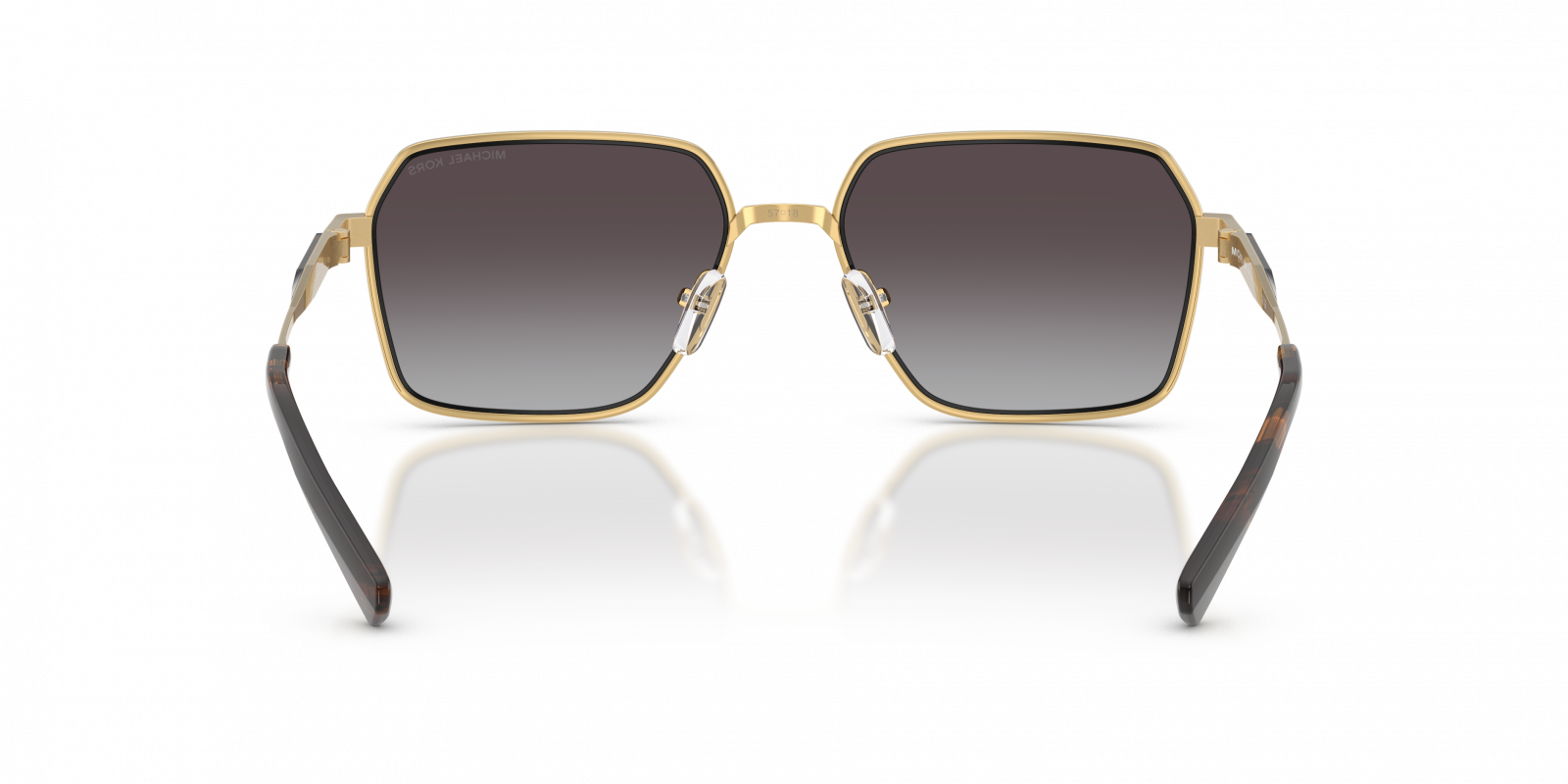 Michael Kors MK1176/S Square Sunglasses in Dark Grey Gradient / Shiny Yellow Gold, angle view