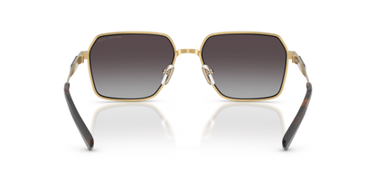 Michael Kors MK1176/S Square Sunglasses in Dark Grey Gradient / Shiny Yellow Gold, angle view