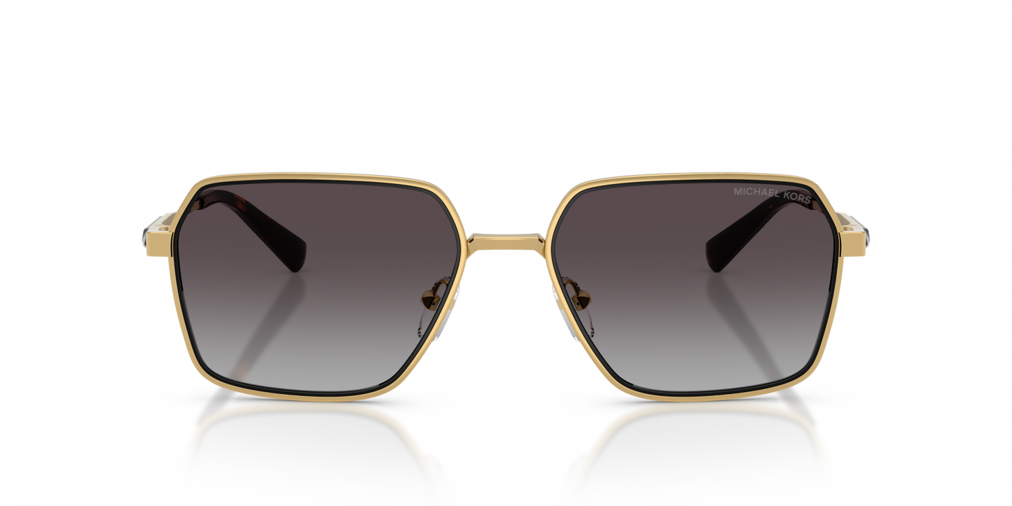 Michael Kors MK1176/S Square Sunglasses in Dark Grey Gradient / Shiny Yellow Gold, side view