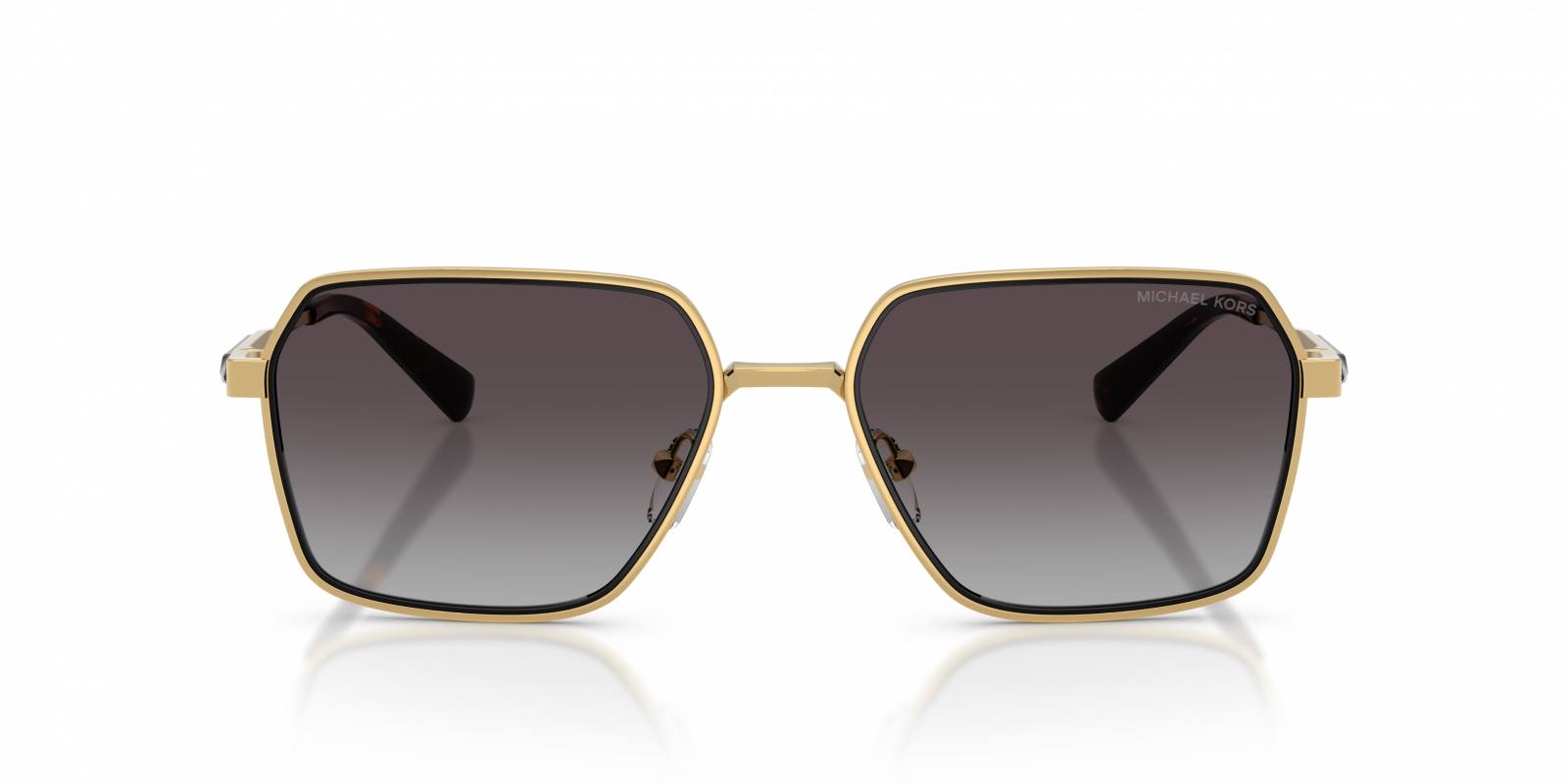 Michael Kors MK1176/S Square Sunglasses in Dark Grey Gradient / Shiny Yellow Gold, side view