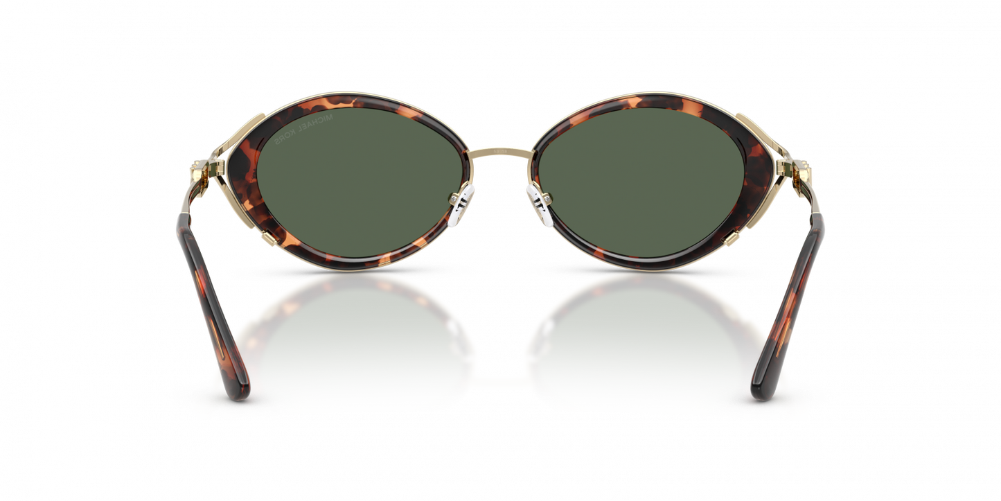 Michael Kors MK1179/S Oval Sunglasses in Green/Luggage Tortoise-Gold, front view