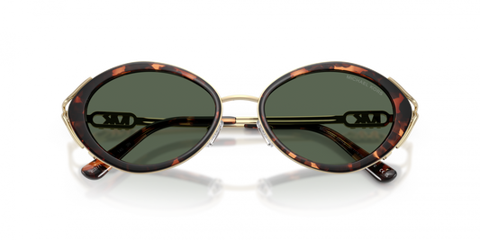 Michael Kors MK1179/S Oval Sunglasses in Green/Luggage Tortoise-Gold, side view