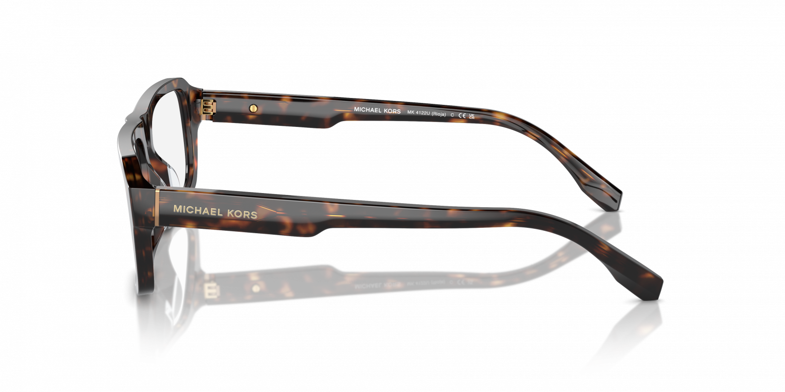 Michael Kors MK4122U Rectangle Eyeglasses in Dark Tortoise, side view