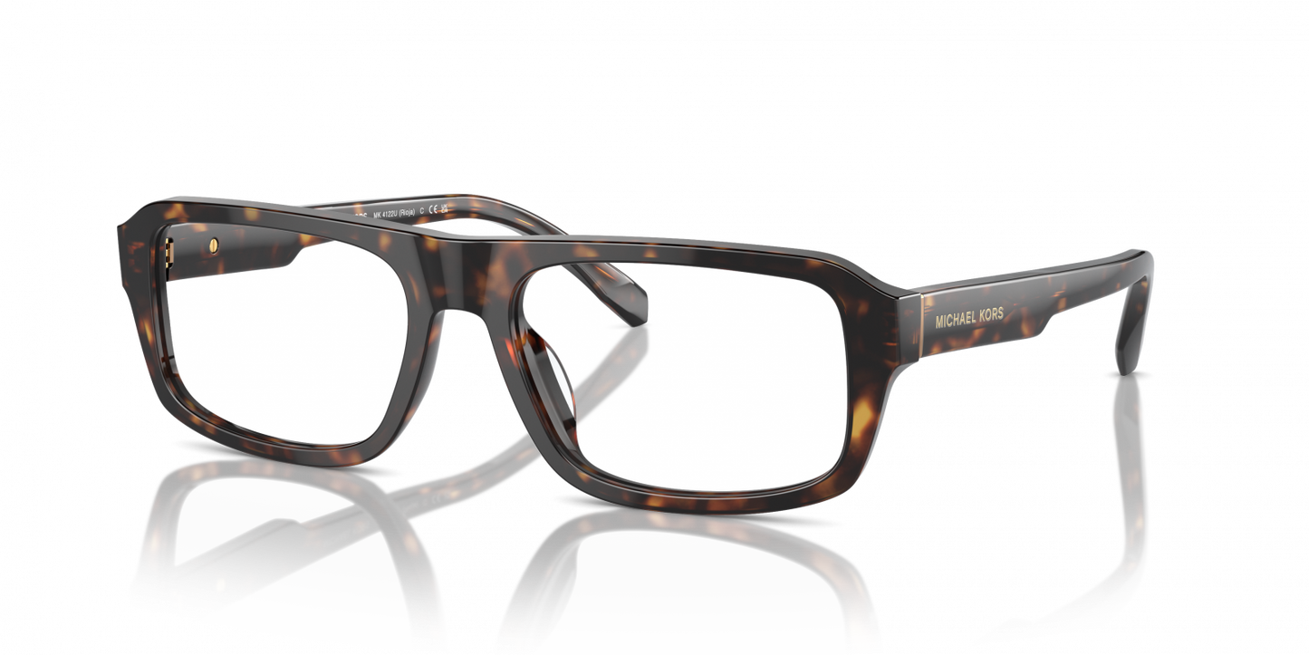 Michael Kors MK4122U Rectangle Eyeglasses in Dark Tortoise, back view