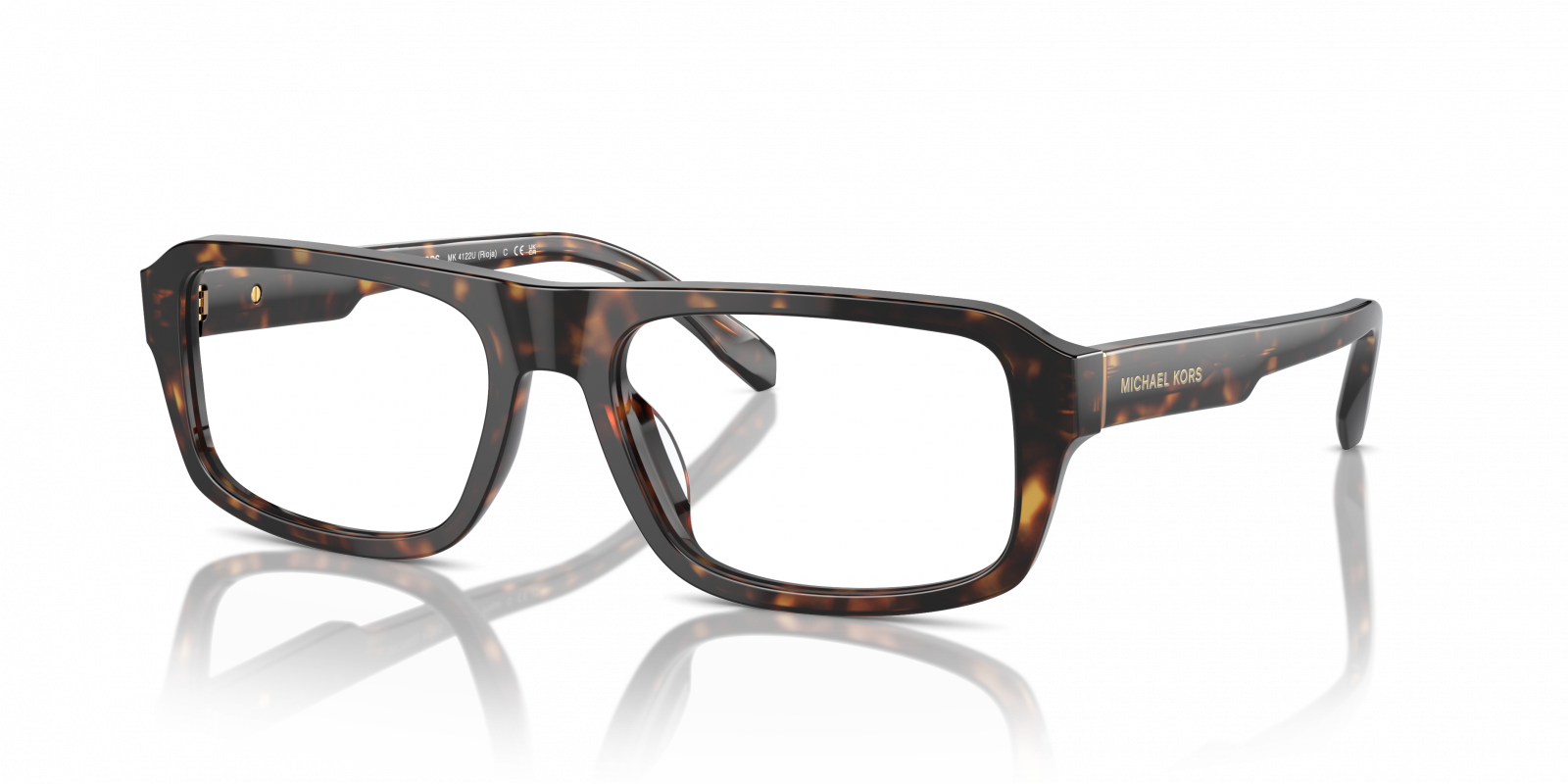 Michael Kors MK4122U Rectangle Eyeglasses in Dark Tortoise, back view