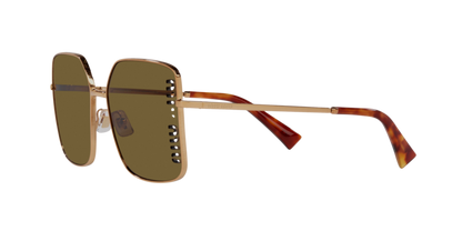 Miu Miu MU51YS Square Sunglasses in Brown/Antique Gold, side view