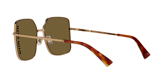 Miu Miu MU51YS Square Sunglasses in Brown/Antique Gold, angle view