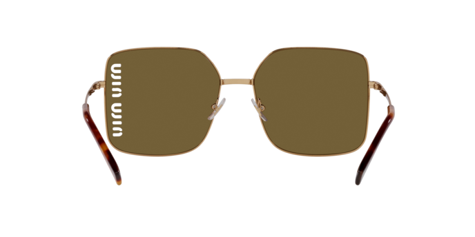 Miu Miu MU51YS Square Sunglasses in Brown/Antique Gold, back view