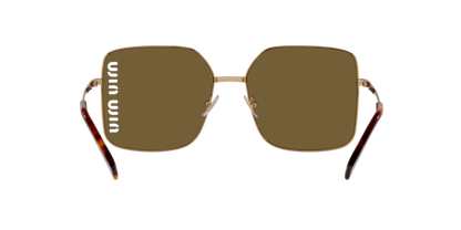 Miu Miu MU51YS Square Sunglasses in Brown/Antique Gold, back view