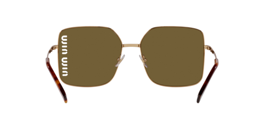 Miu Miu MU51YS Square Sunglasses in Brown/Antique Gold, back view