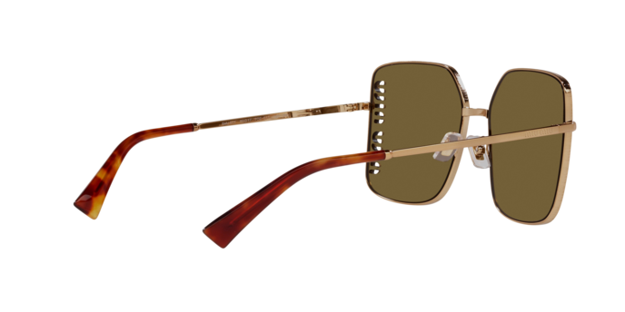 Miu Miu MU51YS Square Sunglasses in Brown/Antique Gold, detail view