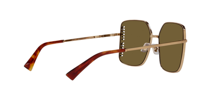 Miu Miu MU51YS Square Sunglasses in Brown/Antique Gold, detail view
