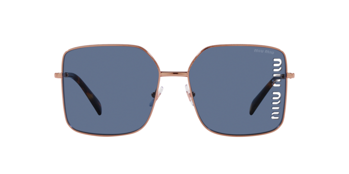 Miu Miu MU51YS Square Sunglasses in Blue/Rose Gold, side view