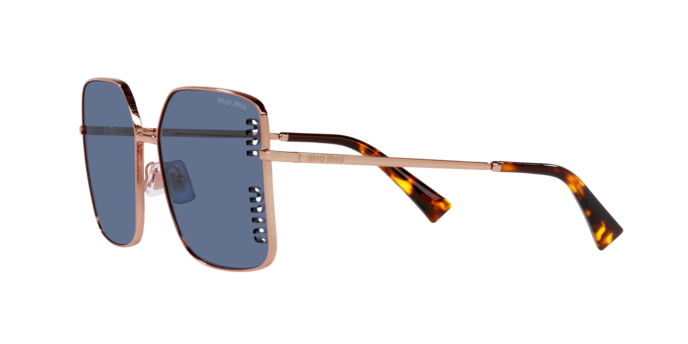 Miu Miu MU51YS Square Sunglasses in Blue/Rose Gold, angle view