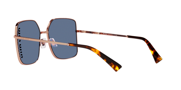 Miu Miu MU51YS Square Sunglasses in Blue/Rose Gold, back view