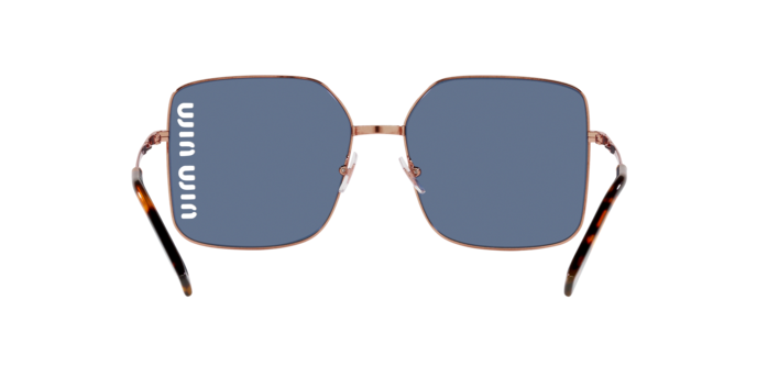 Miu Miu MU51YS Square Sunglasses in Blue/Rose Gold, detail view