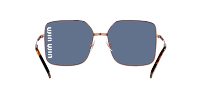 Miu Miu MU51YS Square Sunglasses in Blue/Rose Gold, detail view